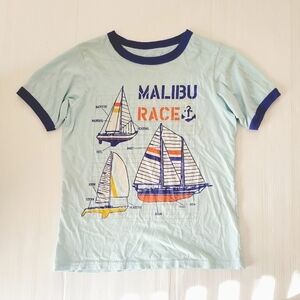 PEEK Boys Malibu Nautical Race Logo T Shirt Top Large 10